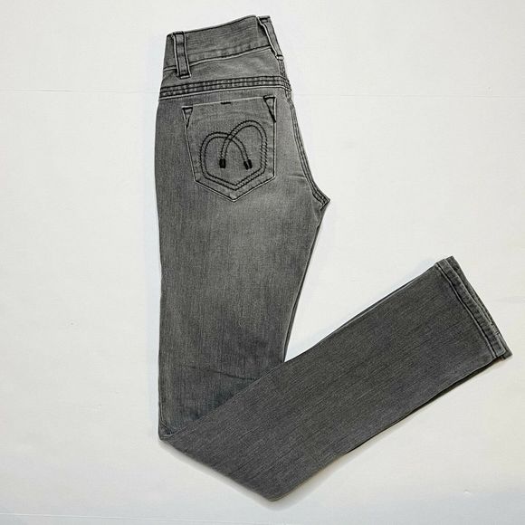Tag Jeans SZ 26 Stretch Gray #6011 Stone Wash Mid Rise Straight Capsule Wardrobe - Picture 3 of 11